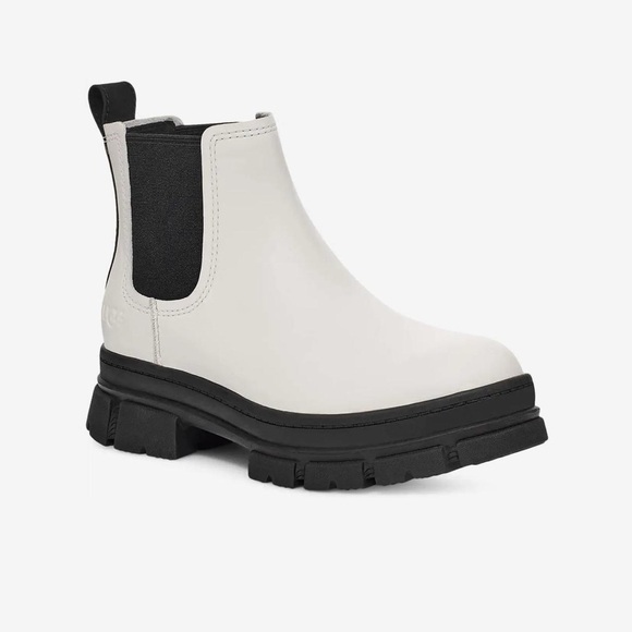 UGG Shoes - Chic White and Black Ankle Boots